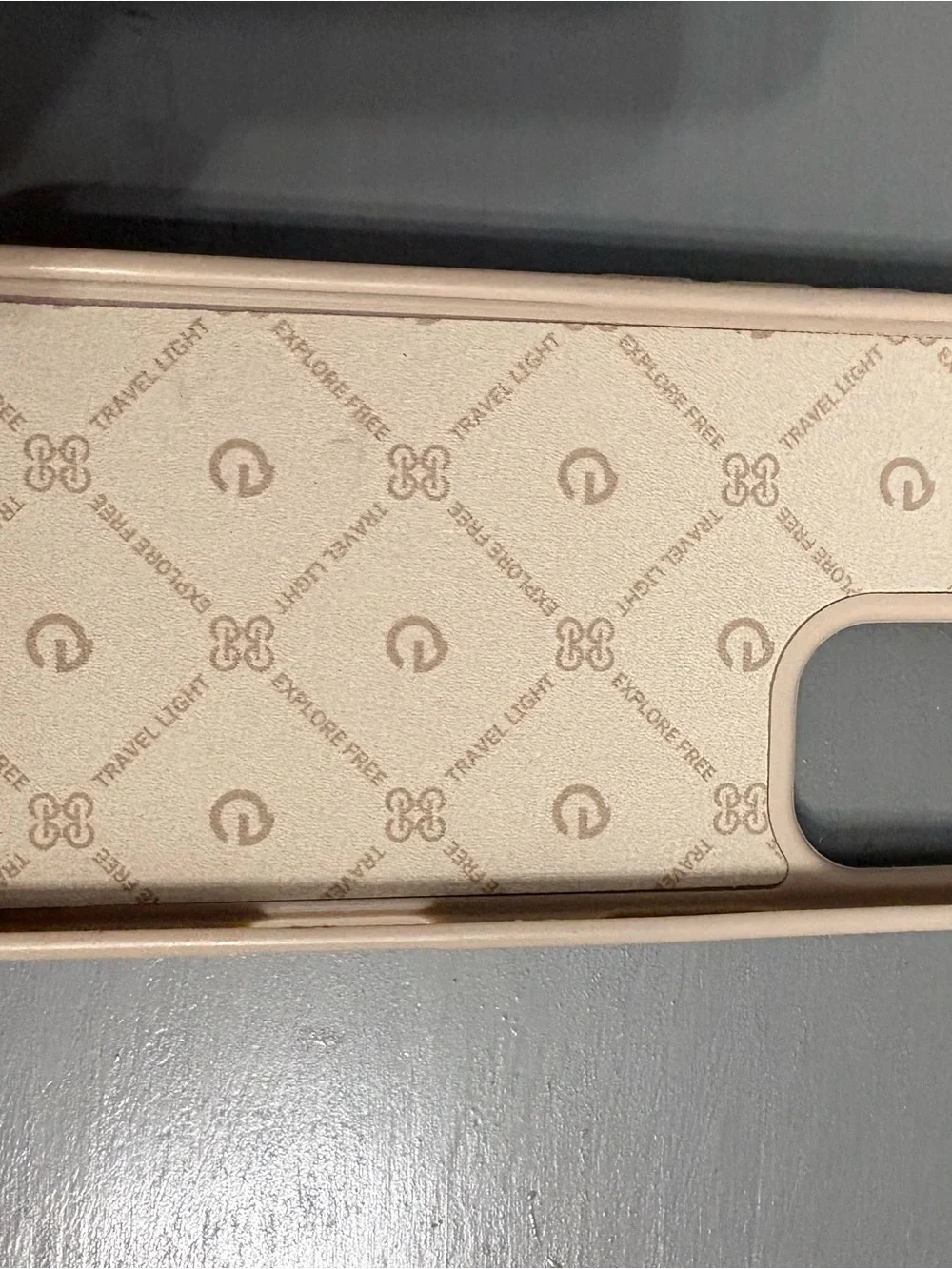 Tan Croc-Texture Phone Case with Gold Accent. iPhone 16